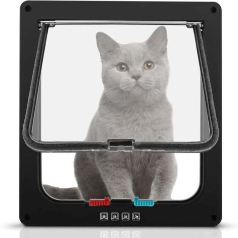 Porta per gatti Porta per gatti magnetica Porta per gatti a 4 vie Porta per gatti per cani grande 23,5 25 5,4 cm Porta per cani Porta per gatti Porta per animali domestici Facile da installare con tel