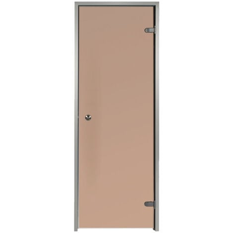 DESINEO Porta per hammam bronzo 70 x 190 cm vetro temperato telaio in alluminio di sicurezza
