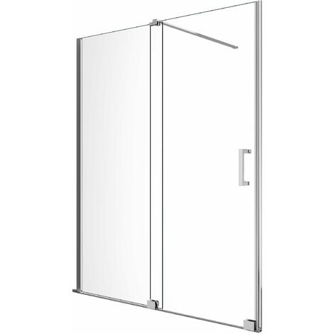 Porta Per Nicchia Tipo Walk In Scorrevole H 200 Telaio Cromato Reversibile Cm.130 Regolabile 126-130 cm