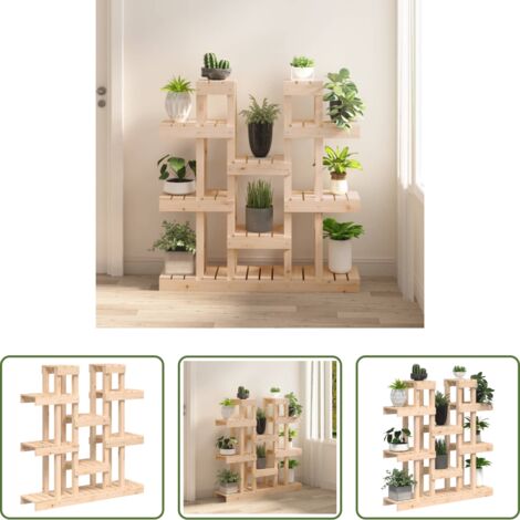 Porta piante -  Supporto per Piante 104,5x25x109,5 cm in Legno Massello di Pino