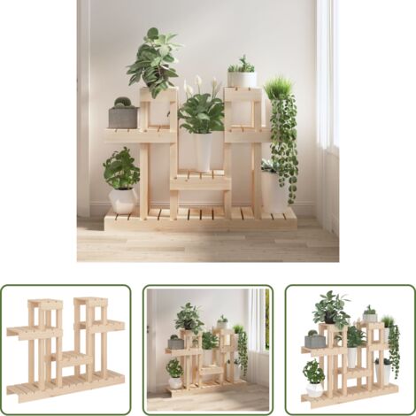 Porta piante -  Supporto per Piante 104,5x25x77,5 cm in Legno Massello di Pino