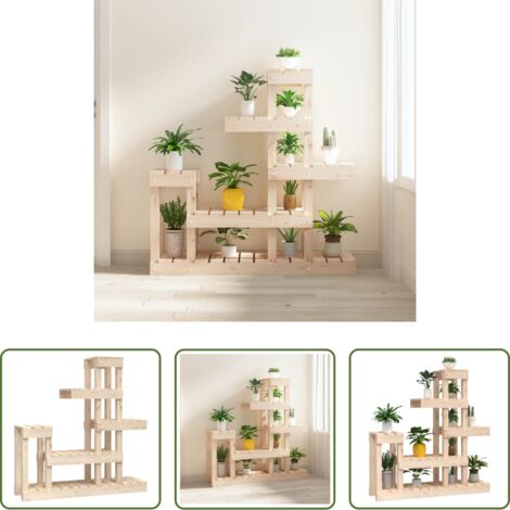 Porta piante -  Supporto per Piante 92x25x97 cm in Legno Massello di Pino
