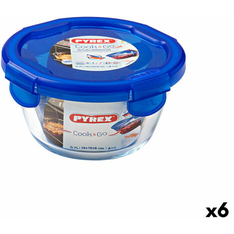 Porta pranzo Ermetico Pyrex Cook & Heat 2,5 L Trasparente Vetro (4 Unità)