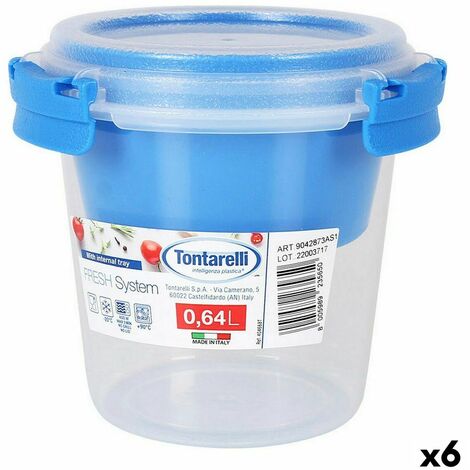 Porta pranzo Ermetico Quttin Azzurro Rotonda 130 ml ø 9 x 6,6 cm (12 Unità)