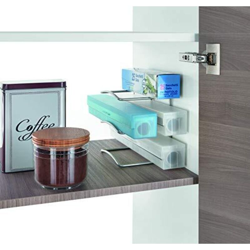 Metaltex Organizer Porta Rotoli Da Cucina, Grigio Metallizzato, 12x...