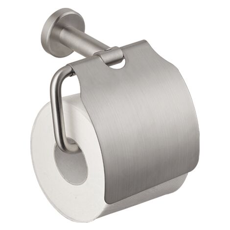 Porta rotolo a muro con coperchio acciaio inox Vema TIBER STEEL V17355 Satinato