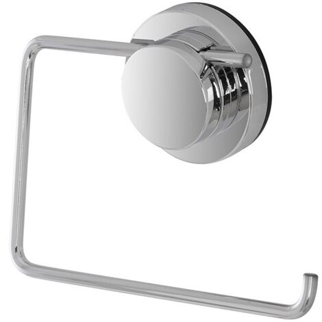 Porta rotolo a parete con ventosa in acciaio cromo serie Dinamik