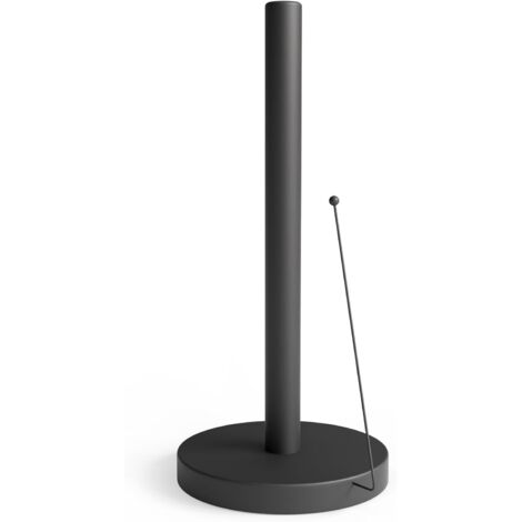 Porta rotolo di carta assorbente verticale nero - supporto stabile con braccio anti-attorcigliamento - dispenser di carta assorbente moderno per la cucina - accessorio pratico ed elegante
