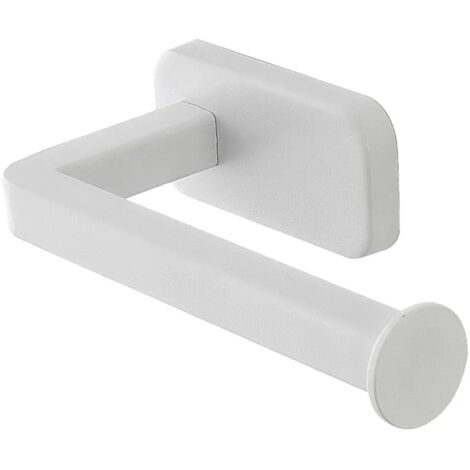 Porta rotolo wc a muro in acciaio inox bianco con doppio fissaggio