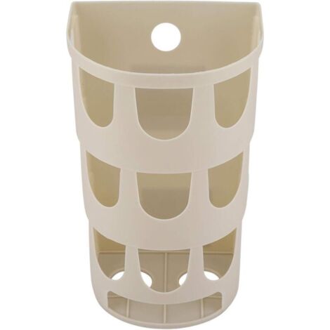 Porta sacchetti di plastica, organizer per sacchetti a rete da appendere, dispenser per sacchetti di plastica per la spesa da parete con fori grandi (kaki)