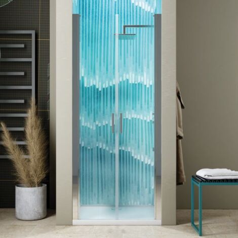 Porta saloon in vetro temperato trasparente 6mm modello einstein h.195 est. cm 103/107 vetro trasparente - spazio ingresso 92cm MOBO