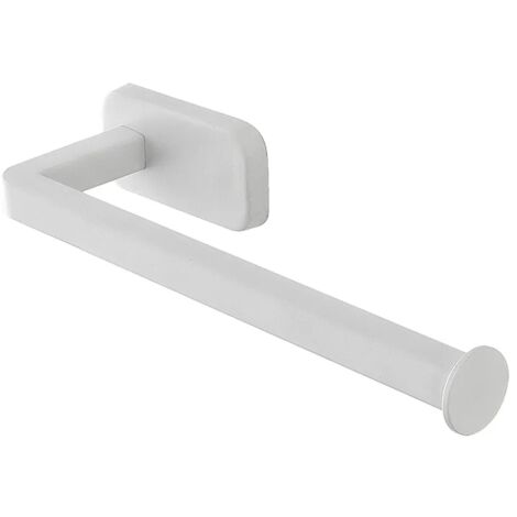 Porta salviette a muro 25 cm in acciaio inox bianco con doppio fissaggio