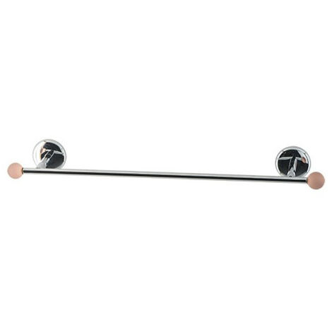 Porta salviette - asciugamani da bagno cm 35 linea elite in ottone cromato con finali in vetro colorato - accessori bagno, colore finali vetro rosa satinato