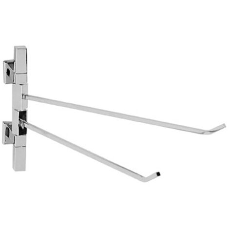 Porta salviette da bagno quadrato a snodo verticale linea cuba in ottone cromato - accessori bagno