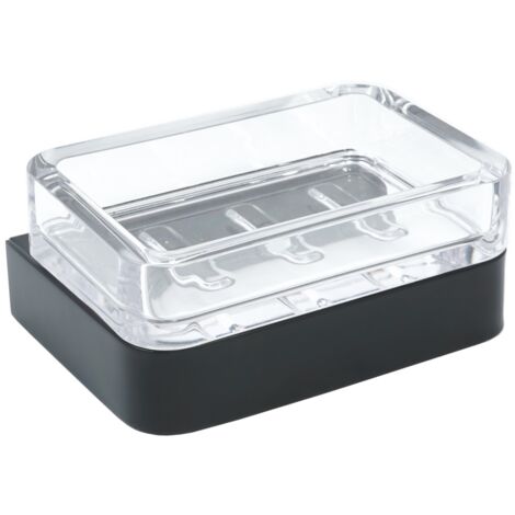 Porta sapone a muro in acciaio nero opaco bagno mod. 25 Black