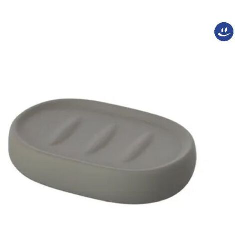 Porta sapone da appoggio in ceramica modello sidney dim. cm(lxpxh):12x8x3 grigio FERIDRAS
