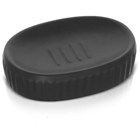Porta sapone da appoggio nero in ceramica Cup