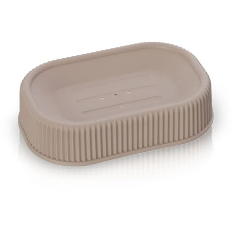Porta sapone da appoggio tortora in plastica Ring