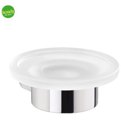 Porta sapone da parete in ottone cromato e vetro modello pirenei dim. cm (lxpxh): 11x11x4 - cromato Gedy