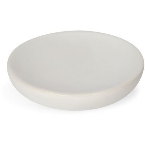 Porta Sapone in Ceramica Bianco Perla da Appoggio Bagno Clizia