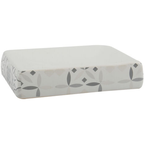 PORTA SAPONE IN CERAMICA EVORA- Bianco - Grigio- SPIRE- pezzi 1