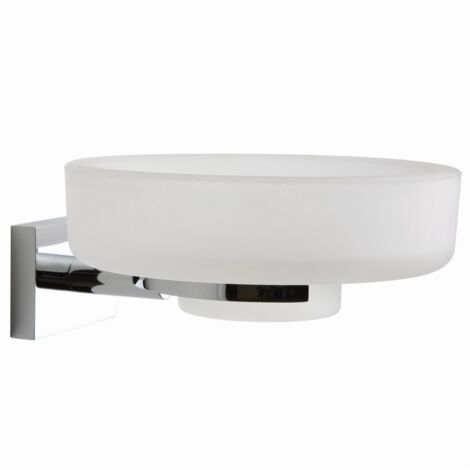 Porta saponetta con bacinella in vetro satinato - serie Sting
