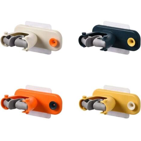 Porta scopa a parete senza foratura, porta mocio con ganci, porta mocio autoadesivo, porta attrezzi antiscivolo a parete, porta attrezzi da giardino a parete per cucina, bagno, garage 4P