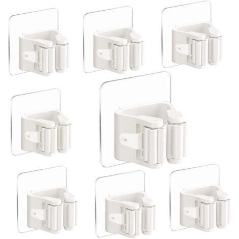 Portascope Da Parete Mokife - 2 Pezzi In Acciaio Inox | Con Viti O Adesivo | Per Scope, Mopi E Attrezzi