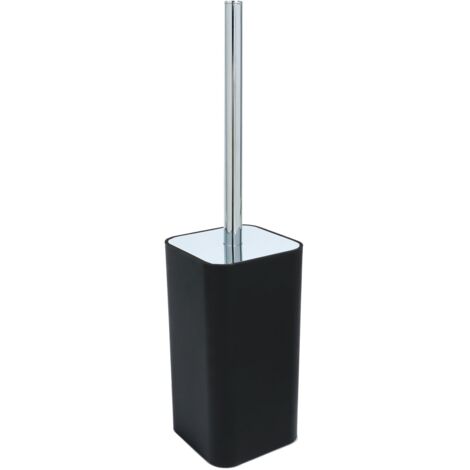 Porta scopino mod. 25 nero cromo cm 9,5x h. 39x 9,5