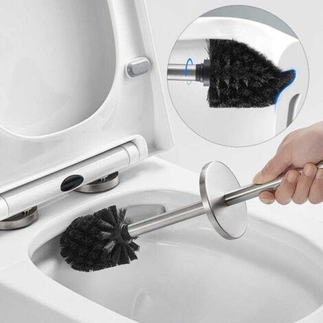 Porta scopino per WC in acciaio inossidabile da 2 pezzi con supporto a parete impermeabile per WC da bagno
