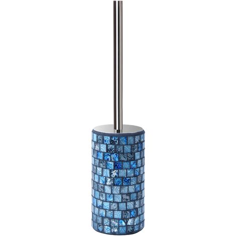 AQUASANIT Porta scopino serie crystal in vetro mosaico blu