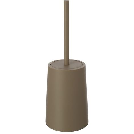 Porta scopino tortora da appoggio design tondo in plastica Pop