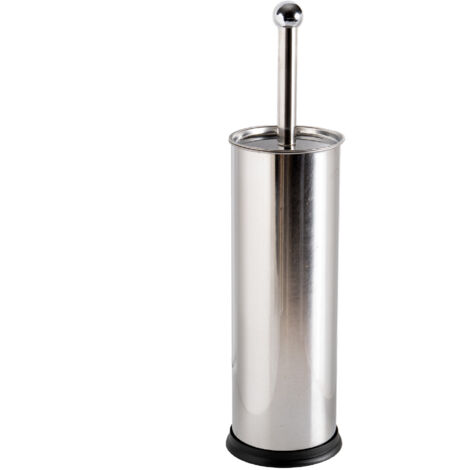 Porta Scopino WC con Scopino in Acciaio Inox Design Moderno Ø10x38 cm Antiruggine Base Antiscivolo Bagno Elegante e Igienico Il Gruppone