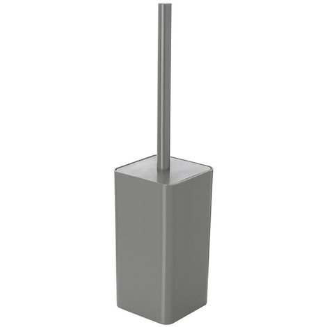 Porta scopino wc grigio completo di scopino con setole morbide Star