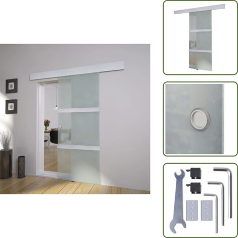 Porta scorrevole casa - vidaXL Porta Scorrevole in Vetro e Alluminio 178 cm Argento - Porta scorrevole ufficio