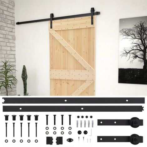 vidaXL 1/2x Porta Scorrevole con Set Hardware in Legno di Pino Misure Diverse