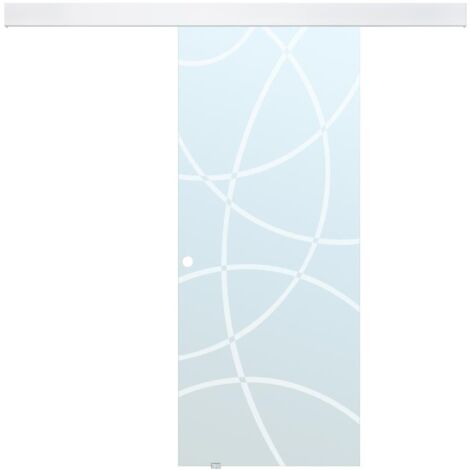 Porta scorrevole esterno muro H205 x L93 cm in Vetro temperato  - HEIDI