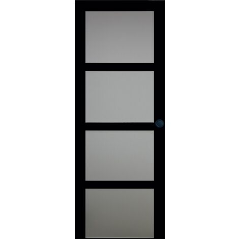 Porta scorrevole in vetro Telia nera H204 x L83 e 2 gusci neri