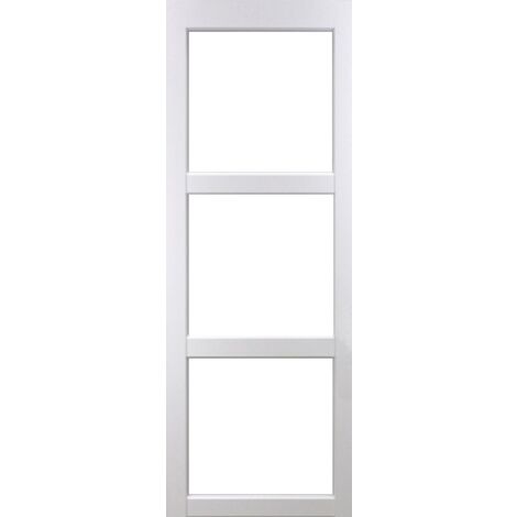 Porta scorrevole Kenya bianco Vetro trasparente H204 x L83