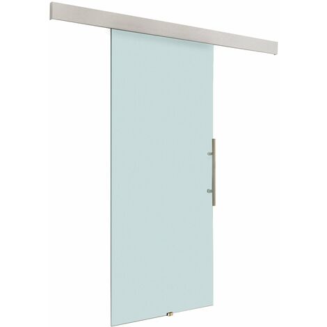 Porta Scorrevole Vetrata 90x205 Cm Temperata Satinata