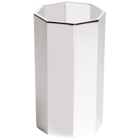 Porta Spazzolini Da Appoggio Cromo Specchiato Bagno Moderno Otto