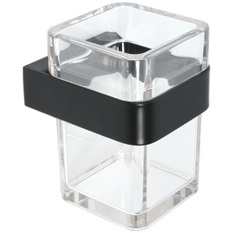 Porta Spazzolini da Bagno a Parete Trasparente Nero Serie 25