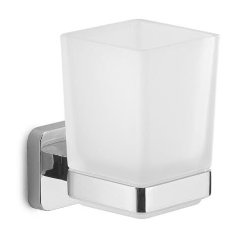 Porta spazzolini da parete in acciaio inox cromato modello tonga dim. cm (lxpxh): 6,4x9,7x10,5 - cromato GEDY