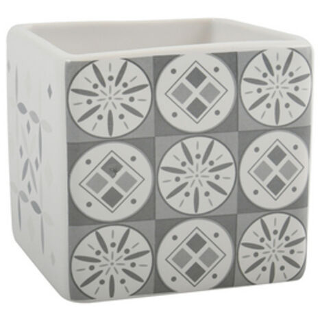 PORTA SPAZZOLINI IN CERAMICA EVORA- Bianco - Grigio- SPIRE- pezzi 1