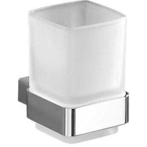 Porta Spazzolini Moderno Con Bicchiere In Vetro E Ottone  Senator