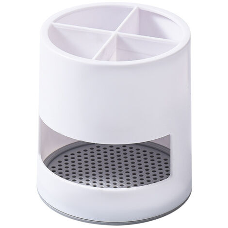 Porta spazzolini, scatola per spazzolini ventilata e antimuffa, porta spazzolini robusto e compatto, pratico contenitore per il bagno, bianco, 1 pezzo