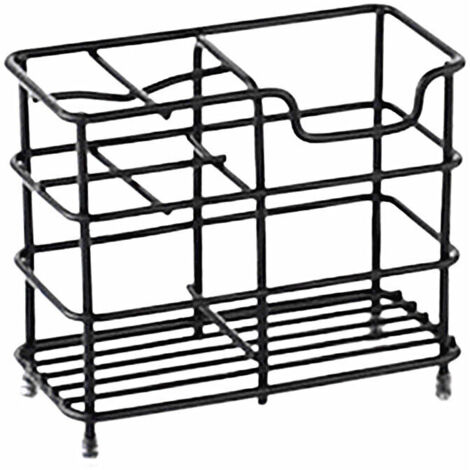 Porta spazzolino da denti Porta spazzolino da denti, piccolo porta dentifricio in acciaio inox, organizer per accessori da bagno, nero