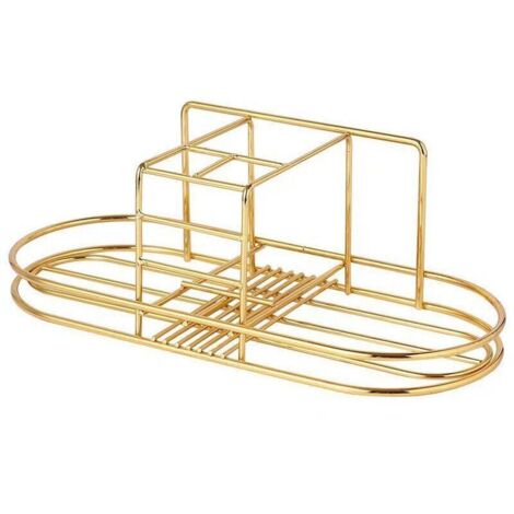 Porta spazzolino da parete, porta spazzolino elettrico multifunzionale, porta spazzolino senza foratura, contenitore per il bagno, oro