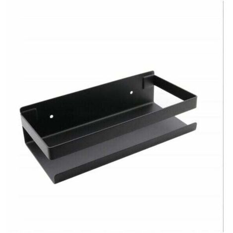 Porta spezie da cucina perforato da parete, porta spezie in acciaio inox, porta spezie da cucina, nero 40 cm