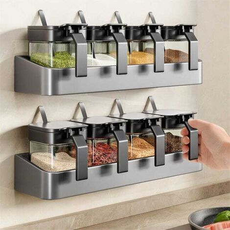 Porta spezie da parete in acciaio inox, organizer compatto per la cucina, pratico porta spezie 398,75 cm